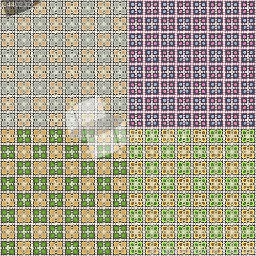 Image of Vector set of four seamless patterns