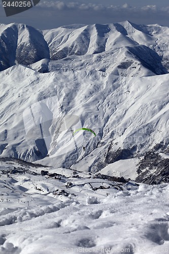 Image of Speed riding in snow mountains