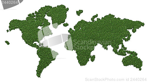 Image of World map made of green grass