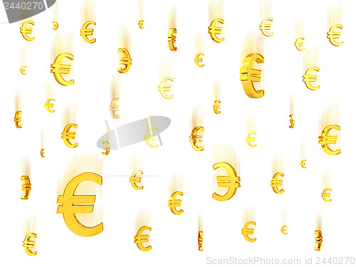 Image of Falling gold euro symbols