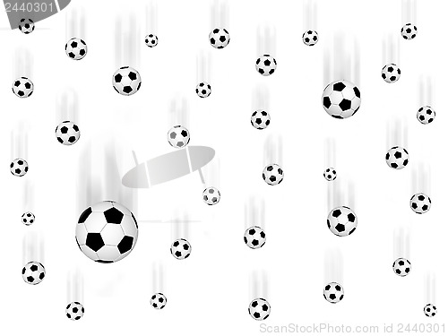 Image of Falling soccer balls