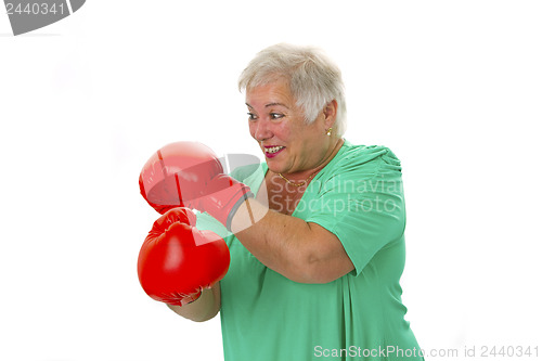 Image of Female senior boxing