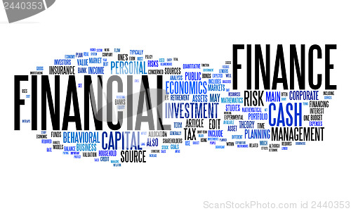 Image of financial text cloud