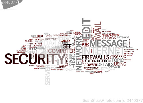 Image of internet security text cloud