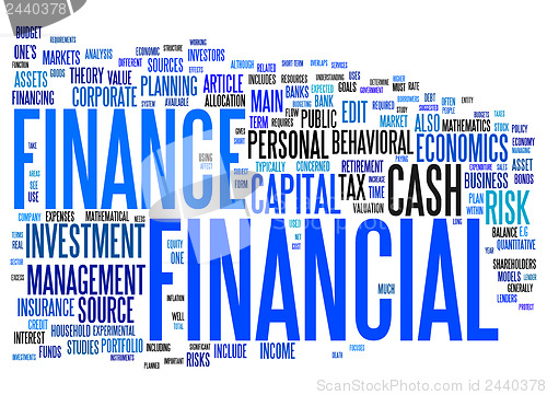 Image of financial text cloud