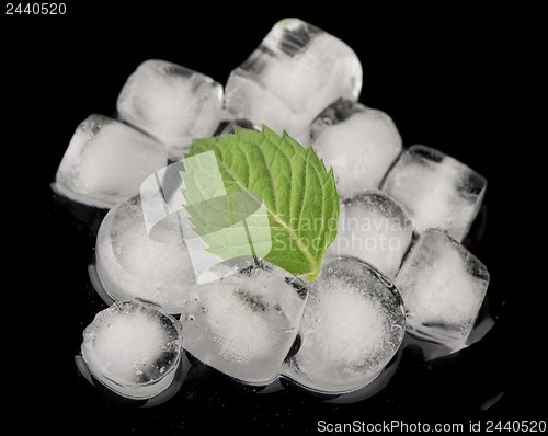 Image of Ice cubes isolated on black