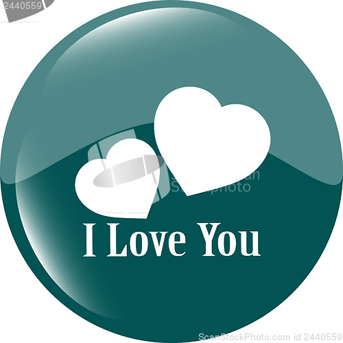 Image of button with heart sign. Round shapes icon