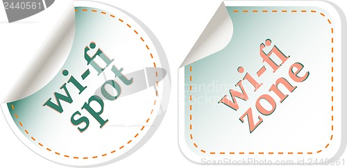 Image of wi-fi internet signal stickers set