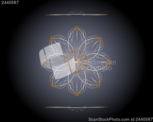 Image of elegant gold and blue background or wallpaper with ribbon layout design, for Christmas, vintage grunge texture