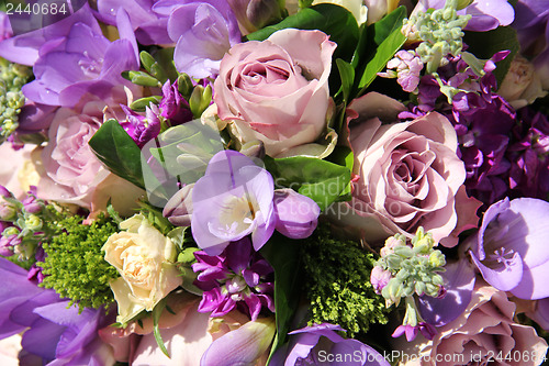 Image of Bridal bouquet in various shades of purple