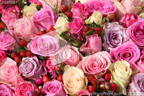 Image of Wedding flowers in various shades of pink