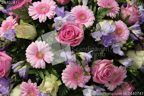 Image of Bridal flowers in pink and lilaq