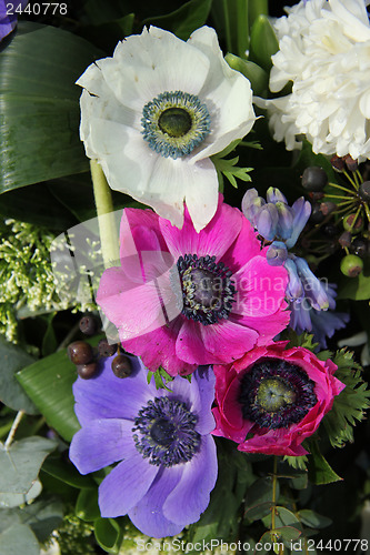 Image of Anemones in bridal arrangement