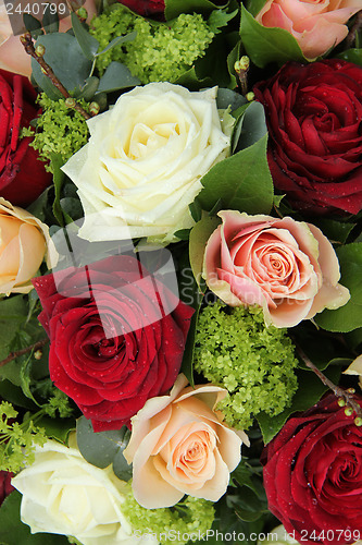 Image of Bridal arrangement in pink, red and white