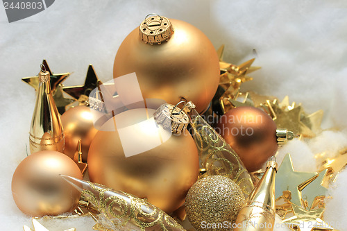 Image of Golden Christmas decorations