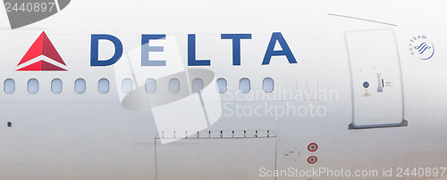 Image of AMSTERDAM - SEPTEMBER 6: Delta Airlines plane at Schiphol Airpor