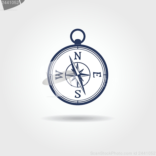 Image of Glossy Compass. Vector Illustration.