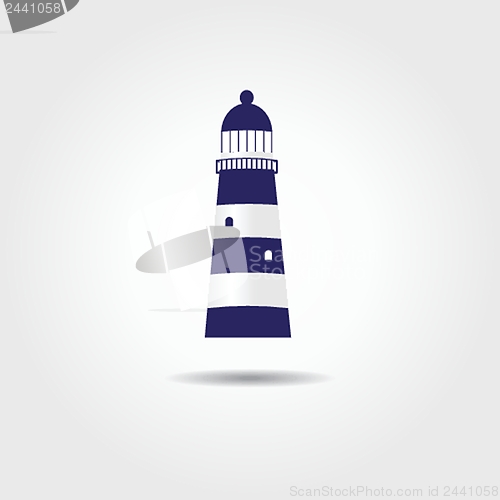 Image of illustration of the sea and a light house