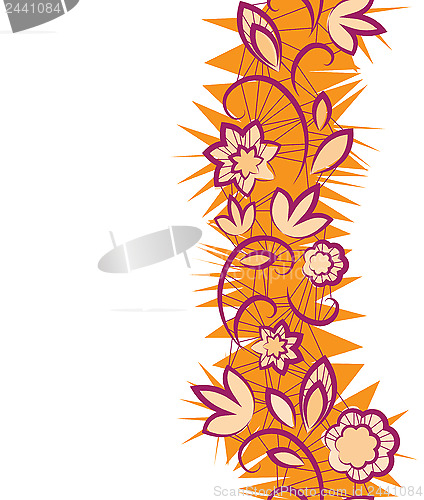Image of Seamless floral pattern. vertical Border