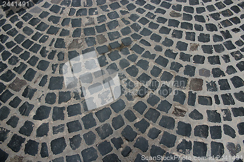 Image of covering of road made from stone blocks