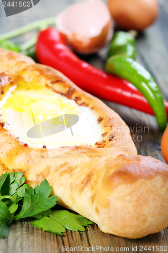 Image of Cheese pie and egg.