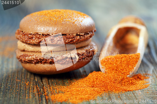 Image of Macaroons with chili powder. 