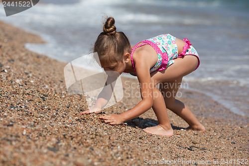 Image of Little girl at the beach