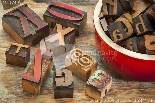 Image of typography concept with wood type