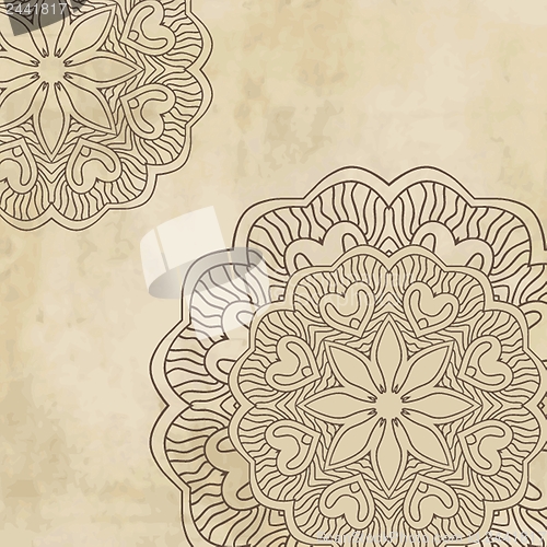 Image of Vintage background with bright colors mandala