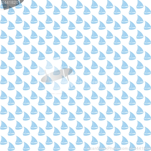 Image of seamless wallpaper with a sailboat on the ocean waves