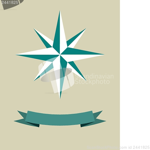 Image of Vector oldstyle wind rose compass