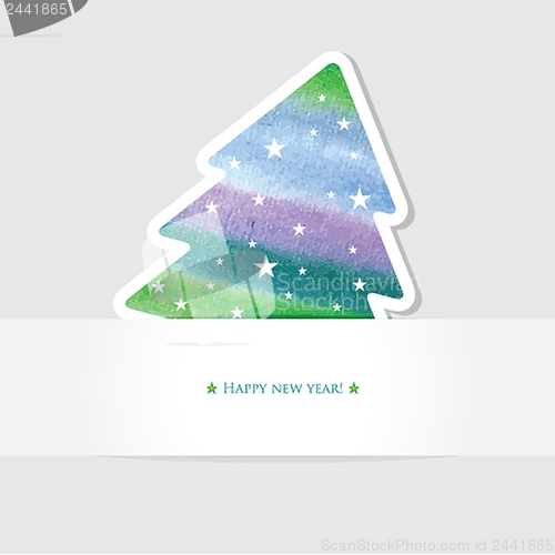 Image of Christmas background with Christmas tree, vector illustration.