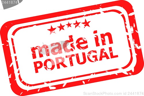 Image of Made in portugal red rubber stamp