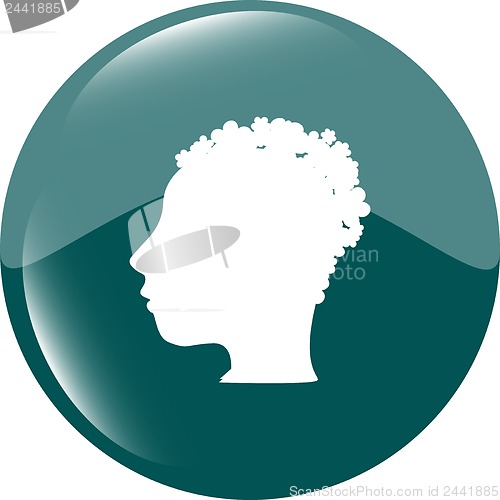 Image of idea people head circle glossy web icon