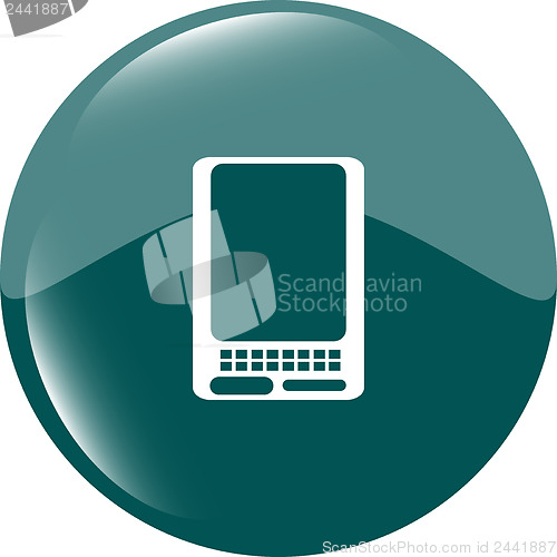 Image of web icon button with smart phone