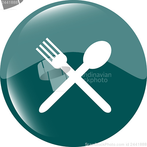 Image of web buttons food icon: spoon and fork restaurant banner