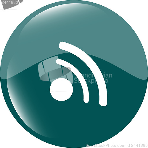 Image of glossy web button with RSS feed sign