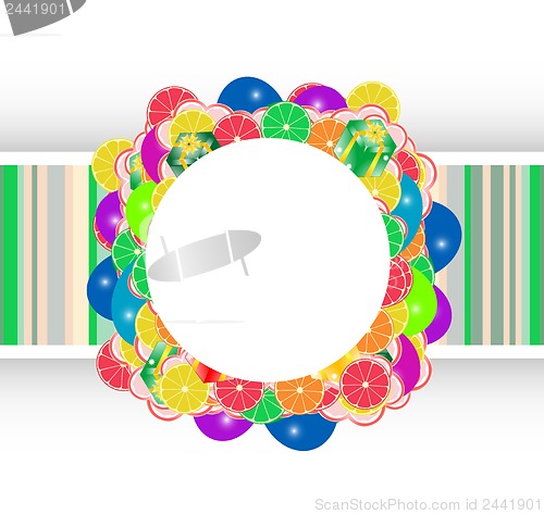 Image of Frame with flowers and fruits, christmas holiday