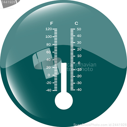 Image of Thermometer icon blue button