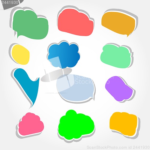 Image of Set of colorful speech bubbles