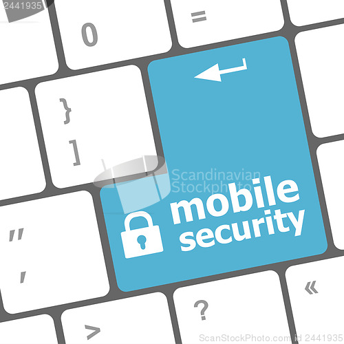 Image of mobile security key on the keyboard of laptop computer