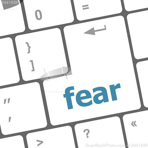 Image of fear button on computer pc keyboard key