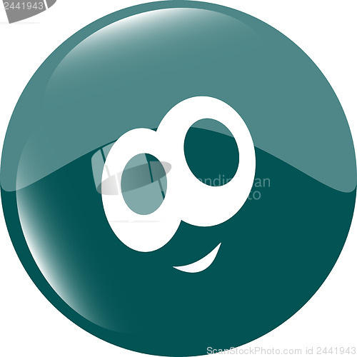 Image of smile face icon button, funny face for web