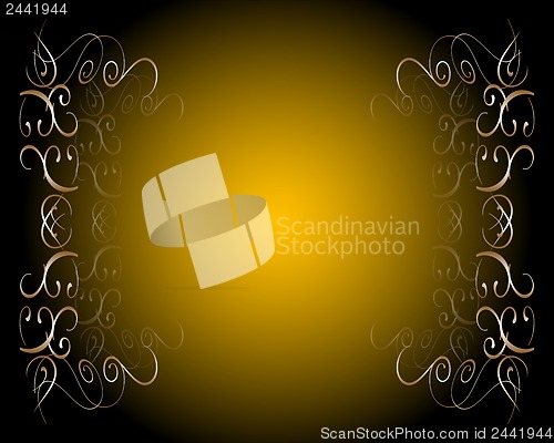 Image of Vintage seamless wallpaper with a gold frame. Can be used as invitation