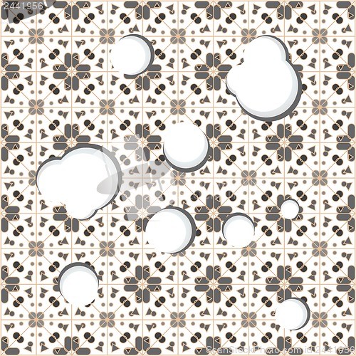 Image of empty blank cloud on vintage background