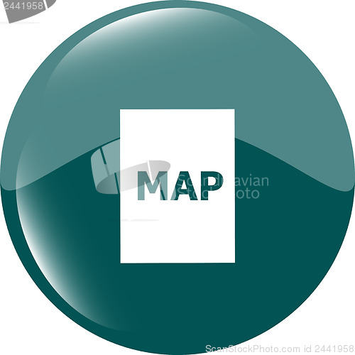 Image of map icon web button with map