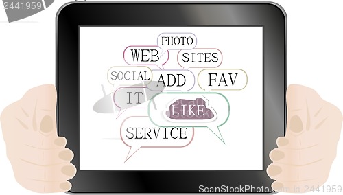 Image of Black abstract tablet pc on white background