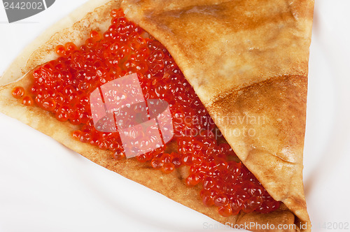 Image of Pancake with red caviar