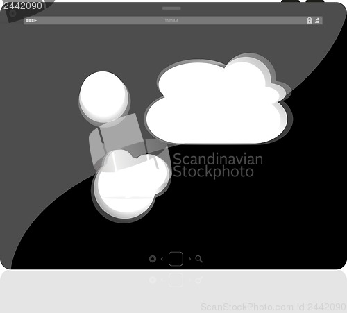 Image of Cloud-computing connection on the digital tablet pc