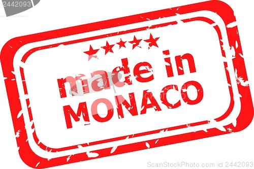 Image of Made in monaco red rubber stamp